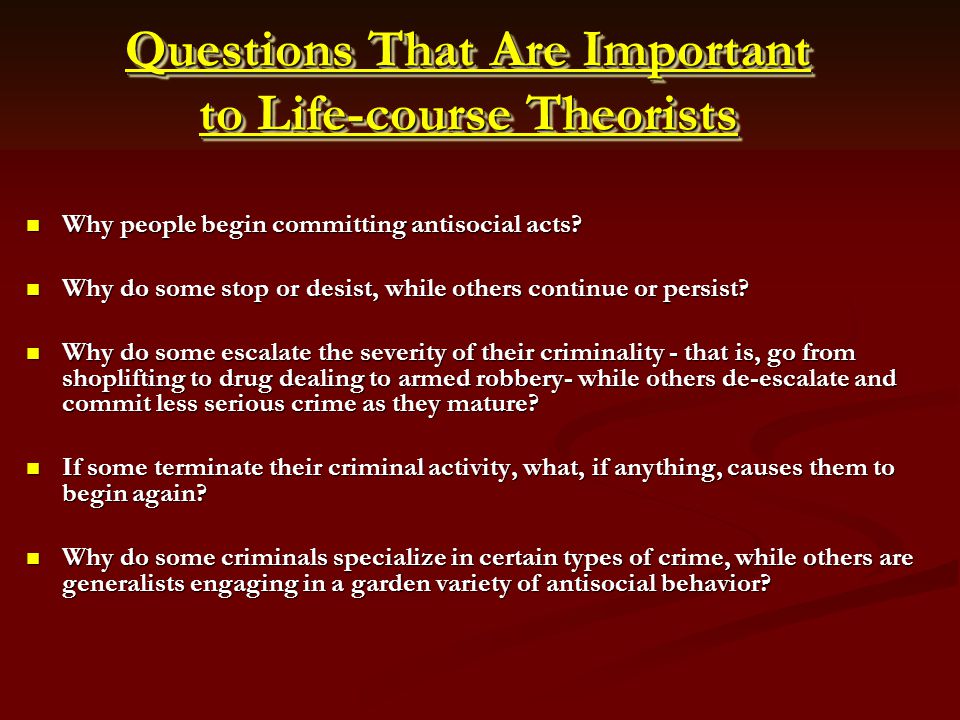 Why people commit criminal acts